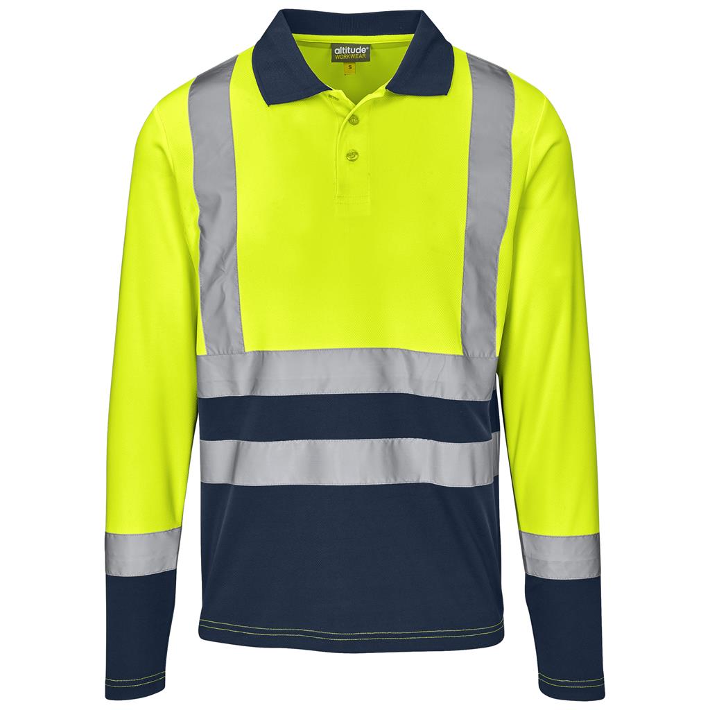 Long Sleeve Surveyor Two-Tone Hi-Viz Golf Shirt - Image 3